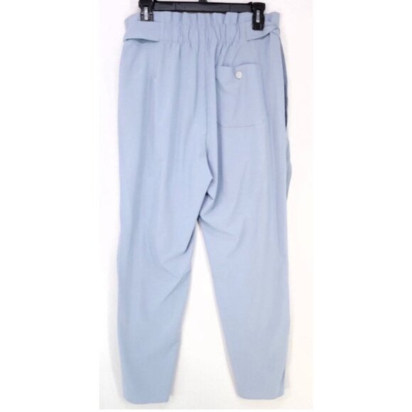 NWT Athleta Size 8 Skyline II Paperbag Waist Light Blue Pants Tie Waist - Picture 4 of 11